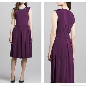 Tory Burch Eva Jewel-Neck Dress SzXL Wild Plum